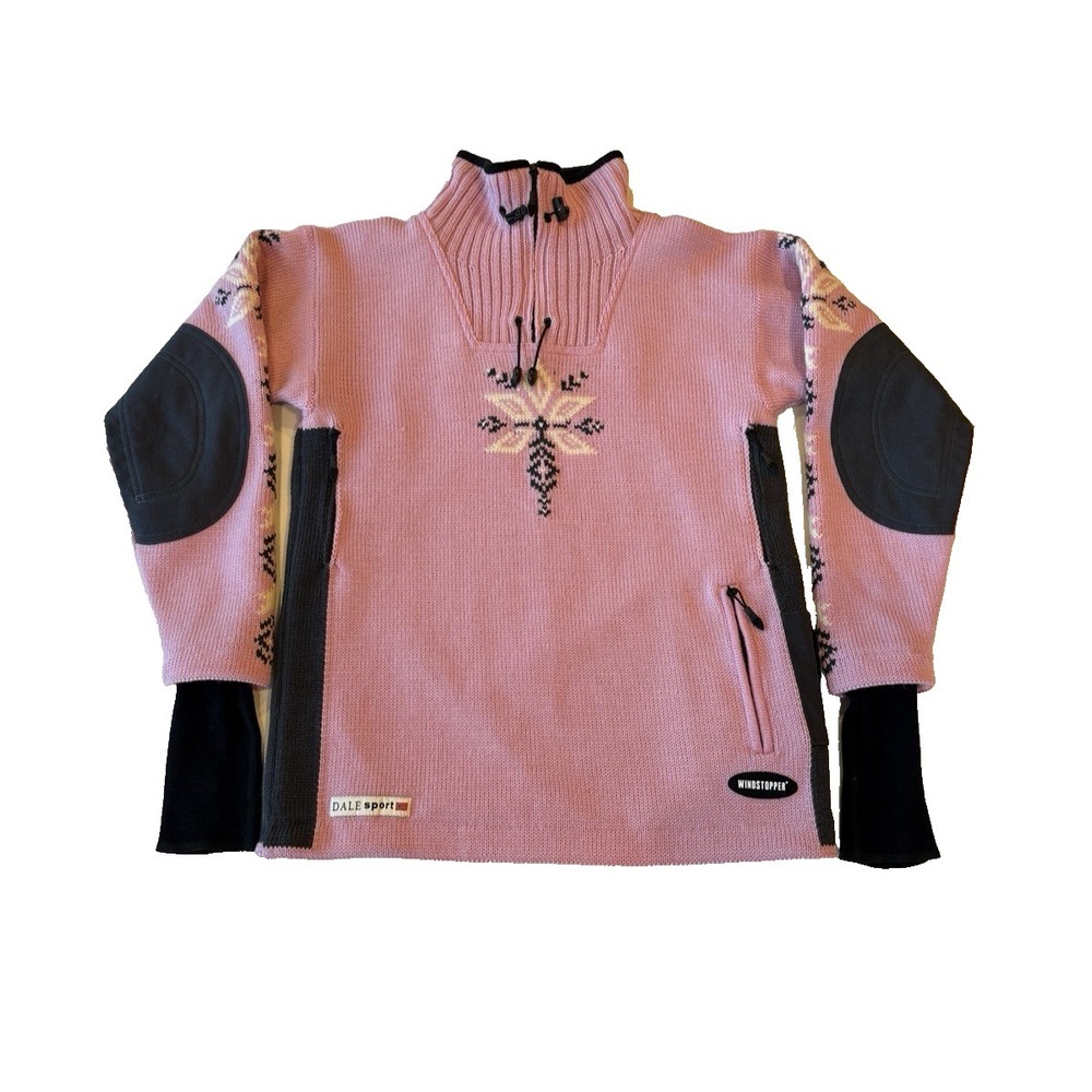 Dale Of Norway Windstopper Wool Sweater Womens Medium Pink Teflon Protection‎